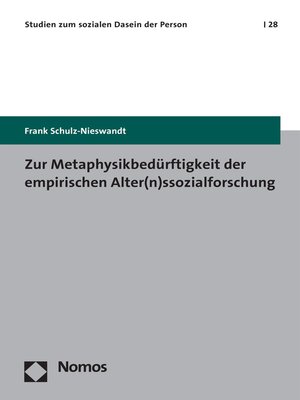 cover image of Zur Metaphysikbedürftigkeit der empirischen Alter(n)ssozialforschung